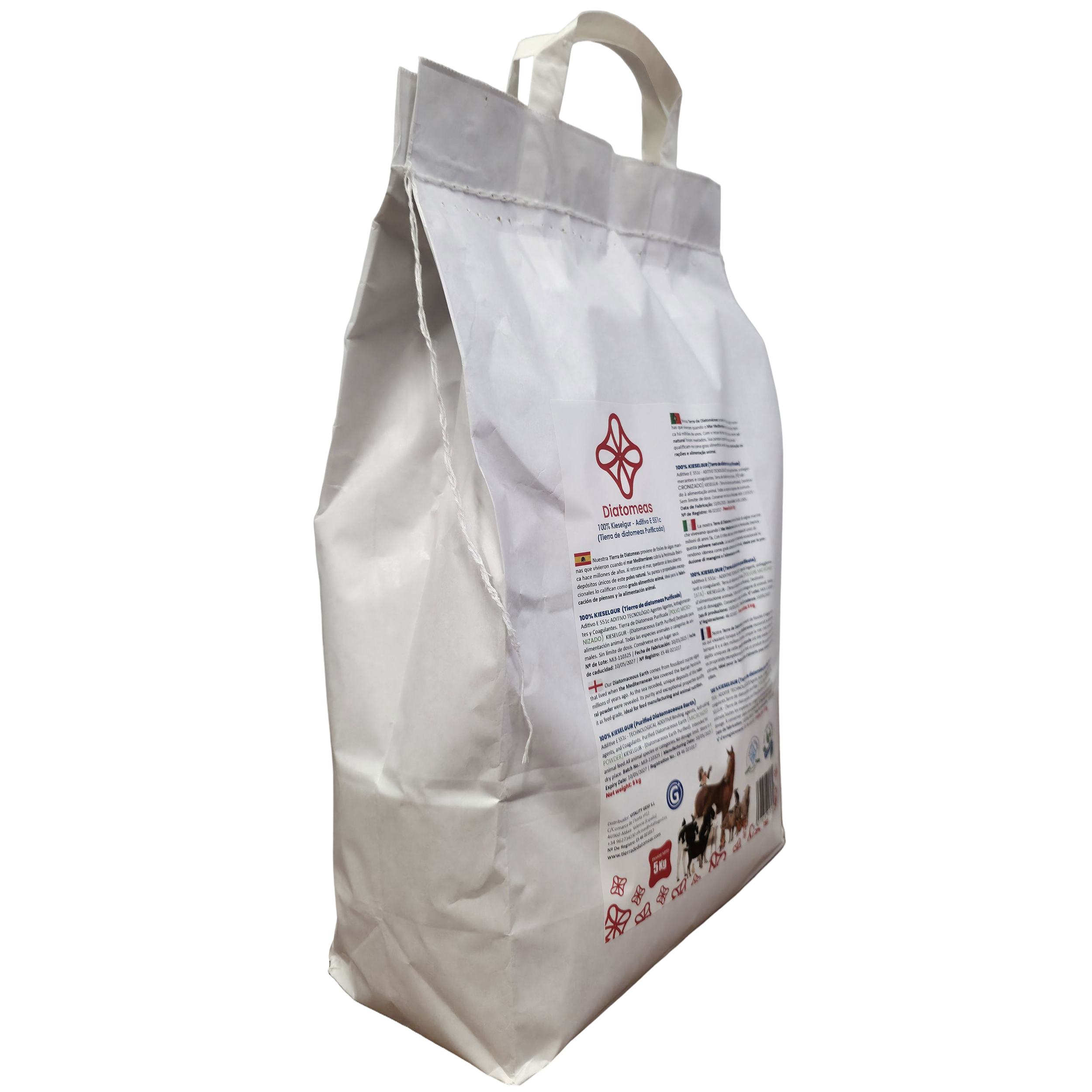 Tierra de diatomeas E551c – Micronizada - Aditivo tecnológico para alimentación animal – Saco de 5 kg - Imagen 3