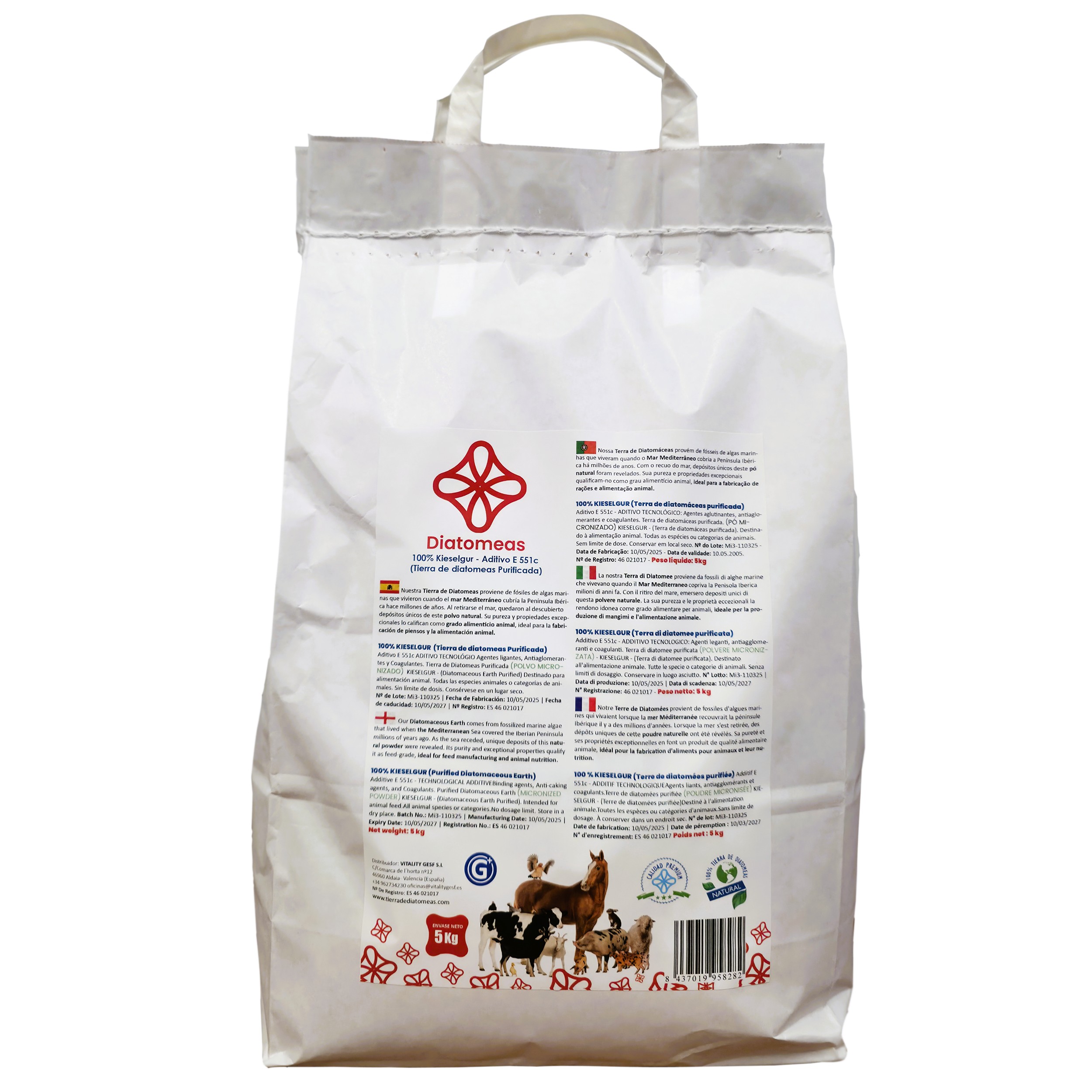 Saco de tierra de diatomeas micronizada 5kg